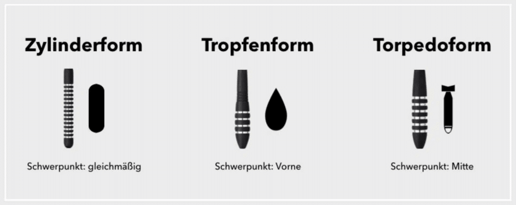 Formen von Barrels bei Dartpfeilen